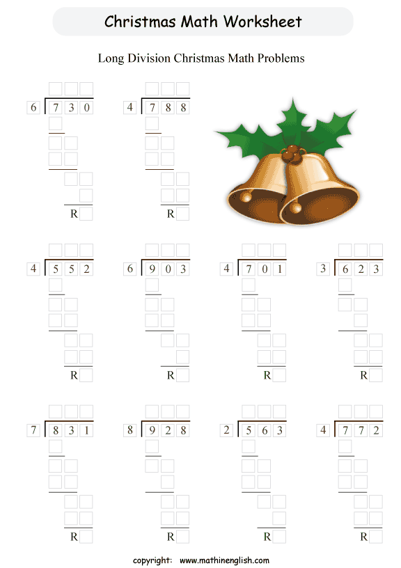 Multiplication And Division Christmas Worksheets