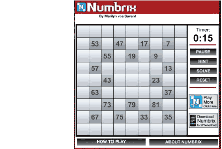 Numbrix on And Printable Numbrix Puzzles And Logic Games  The Printable Numbrix
