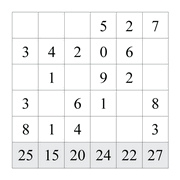 printable 10 by 6 Tenner grids math number and IQ puzzle for kids and math students