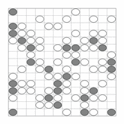 printable Japanese Masyu logic puzzle for kids and math students