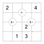 printable 4 by 4 Mathrix math calculation puzzle