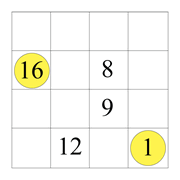 printable easy Hidato logic IQ puzzle for kids