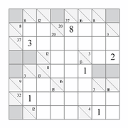 printable 8 by 8 Kakuro addition puzzle for kids