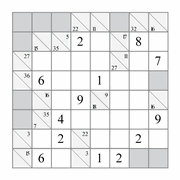 printable 8 by 8 Kakuro addition puzzle for kids