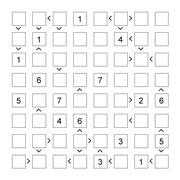 printable 8 by 8 More or Less math Sudoku for children
