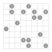 printable 8 by 8 Shikaku logic puzzle for kids