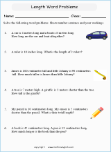 comparing length worksheets for primary math  