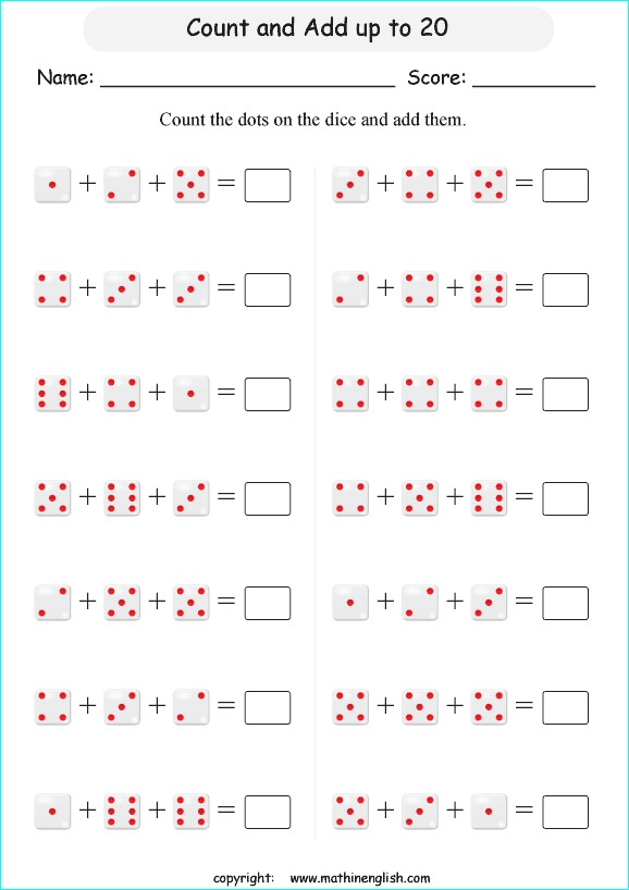 printable math 1 digit addition worksheets