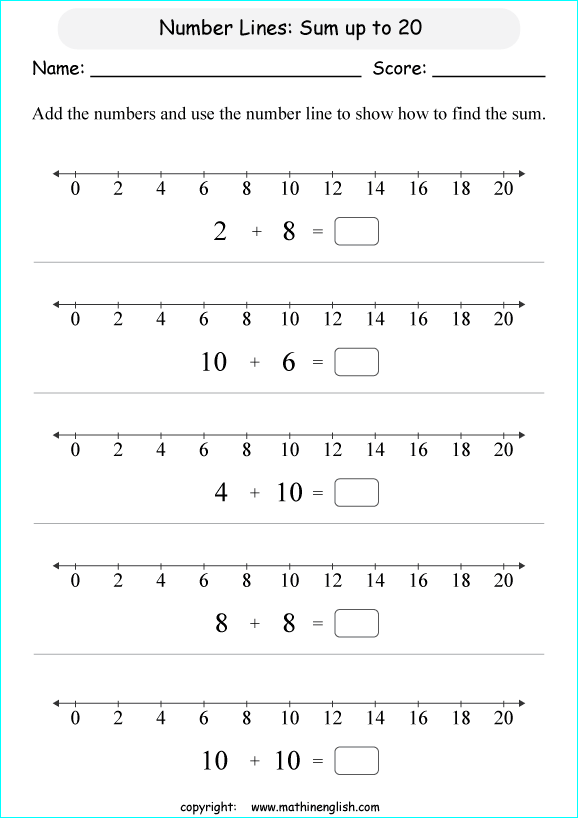 use-the-number-lines-and-complete-the-addition-sentences-great-first-grade-addition-worksheet