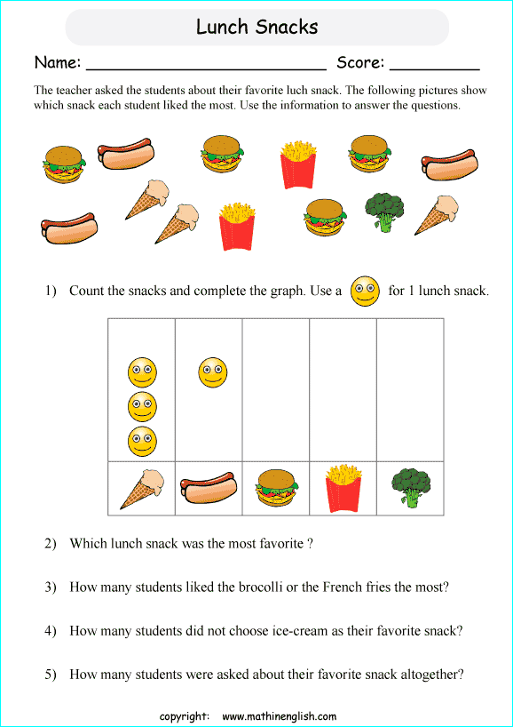 Count The Pictures Sort Them And Complete The Picture Graph Great Math Worksheet For Grade 1