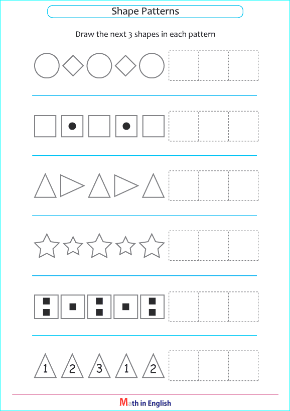 shape sequence and pattern worksheet