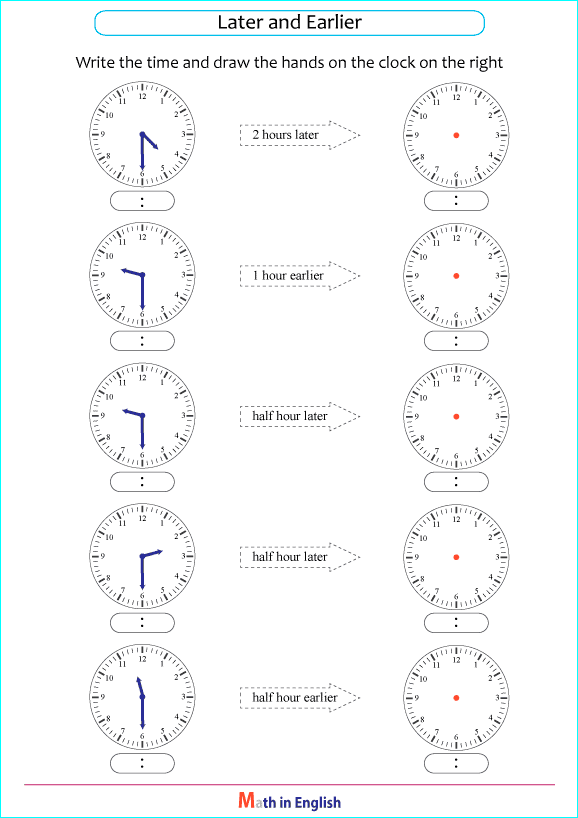telling time whole hour intervals