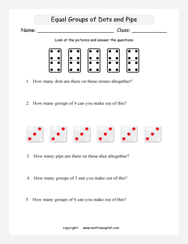 printable math  grouping picture division worksheets for kids in primary and elementary math class 