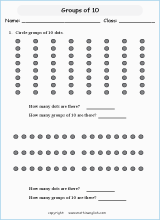 printable math  grouping picture division worksheets for kids in primary and elementary math class 