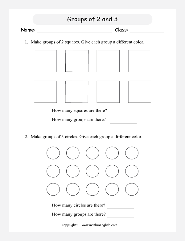 printable math  grouping picture division worksheets for kids in primary and elementary math class 