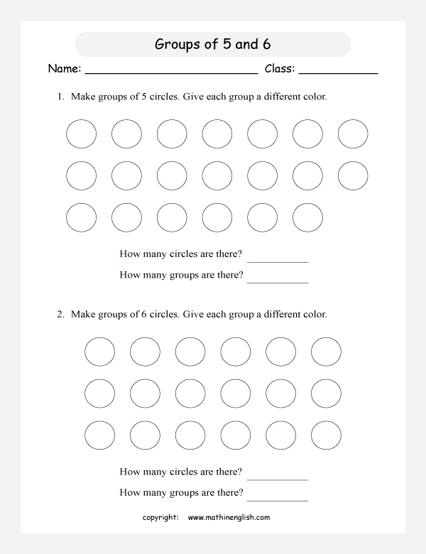 printable math  grouping picture division worksheets for kids in primary and elementary math class 