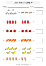 Addition math worksheets with addition exercises and problems for math