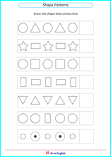 shape sequence and pattern worksheet