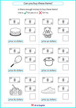 can you buy money worksheet