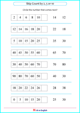 skip counting by 10 next number worksheet