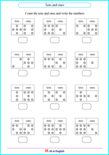 tens and ones chart worksheet