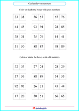 shade the even or odd numbers worksheet