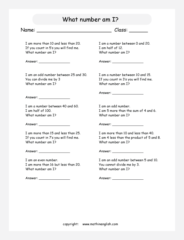 printable math worksheet