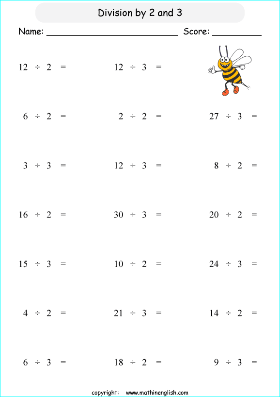 printable math basic division worksheets for kids in primary and elementary math class 