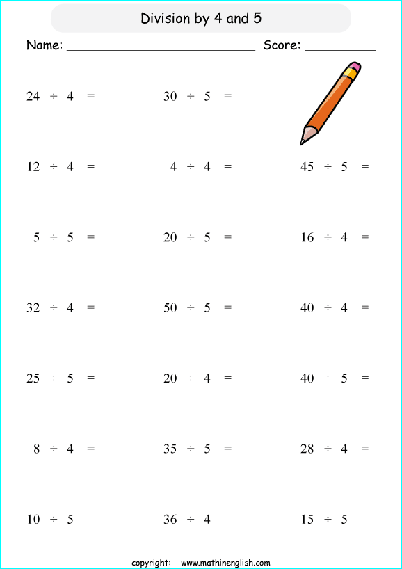 printable math basic division worksheets for kids in primary and elementary math class 