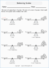 comparing mass worksheets for primary math  