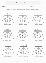 measuring mass worksheets for primary math  