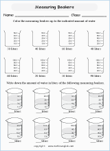 measuring volume and capacity worksheets for primary math  