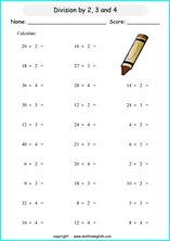 printable math basic division worksheets for kids in primary and elementary math class 