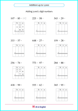 addition up to 1,000 worksheet