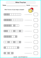 printable fraction with pictures and shapes worksheets for kids in primary and elementary math class 