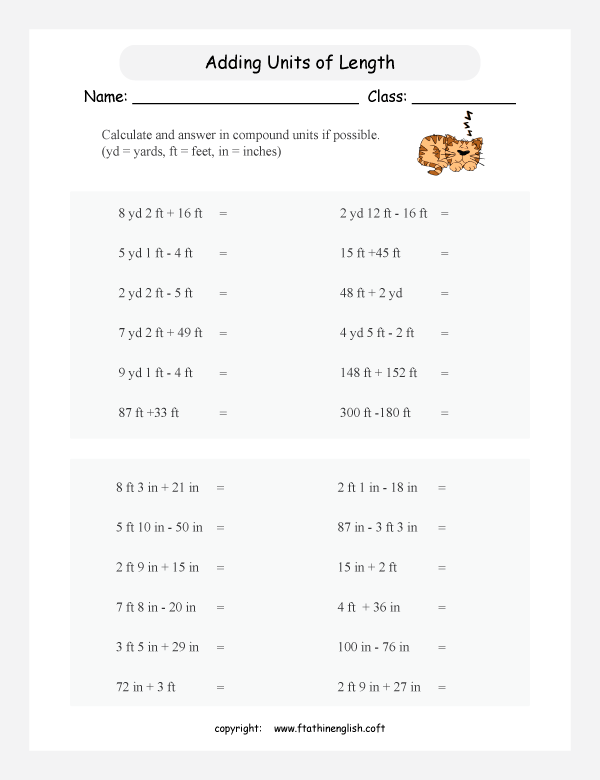 length units of measurement worksheets for primary math  