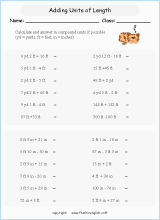 length units of measurement worksheets for primary math  