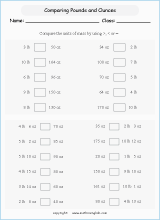 conversion of imperial units of mass worksheets for primary math  