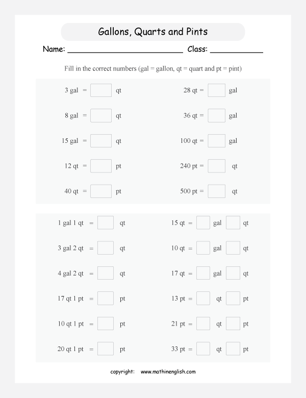 conversion of imperial units of volume and capacity worksheets for primary math