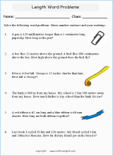 length and height word problem worksheets for primary math  