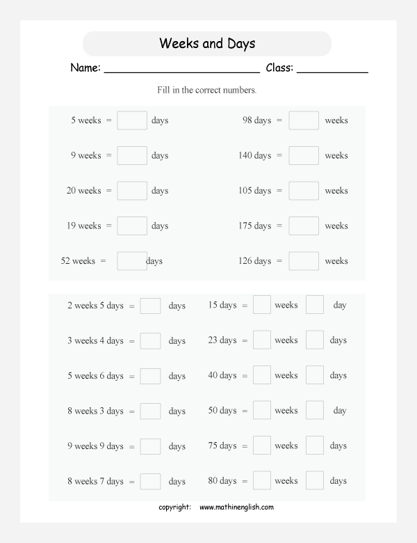 conversion of units of time worksheets for primary math