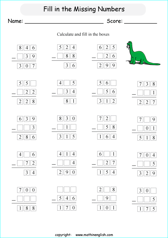 subtraction-math-worksheet-3-grade