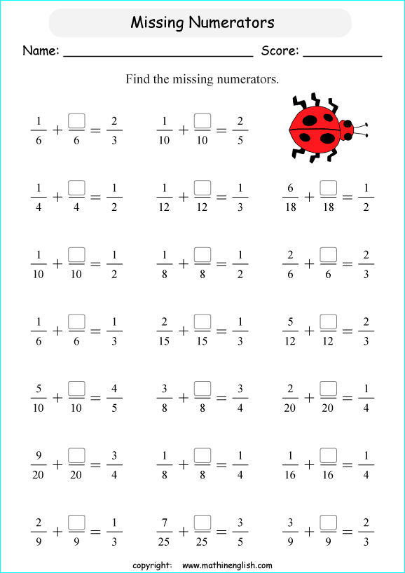 printable math like fraction subtraction worksheets for kids in primary and elementary math class 