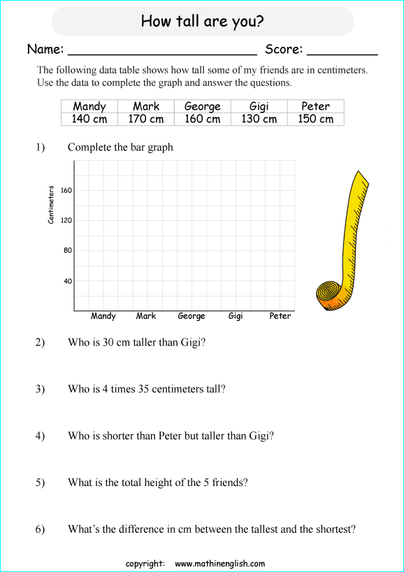 worksheets with bar graphs for primary math students