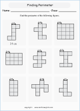 area and perimeter basics math worksheets for primary math class 