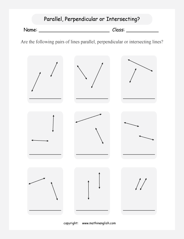 lines and points geometry math worksheets for primary math class 