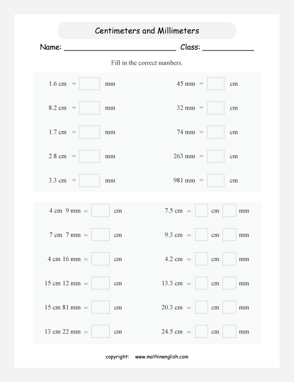 length conversion metric units worksheets for primary math  