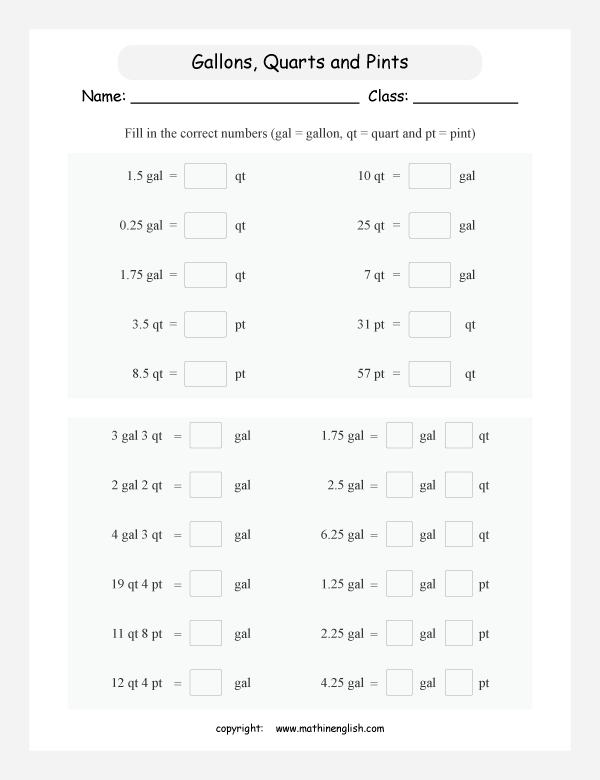 conversion of imperial units of volume and capacity worksheets for primary math