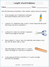length and height word problem worksheets for primary math  