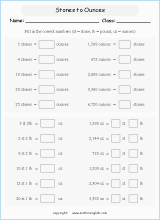 conversion of imperial units of mass worksheets for primary math  